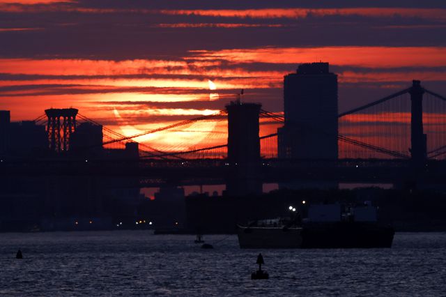 Photos of the Ring Of Fire solar eclipse over lower Manhattan on June 10th, 2021